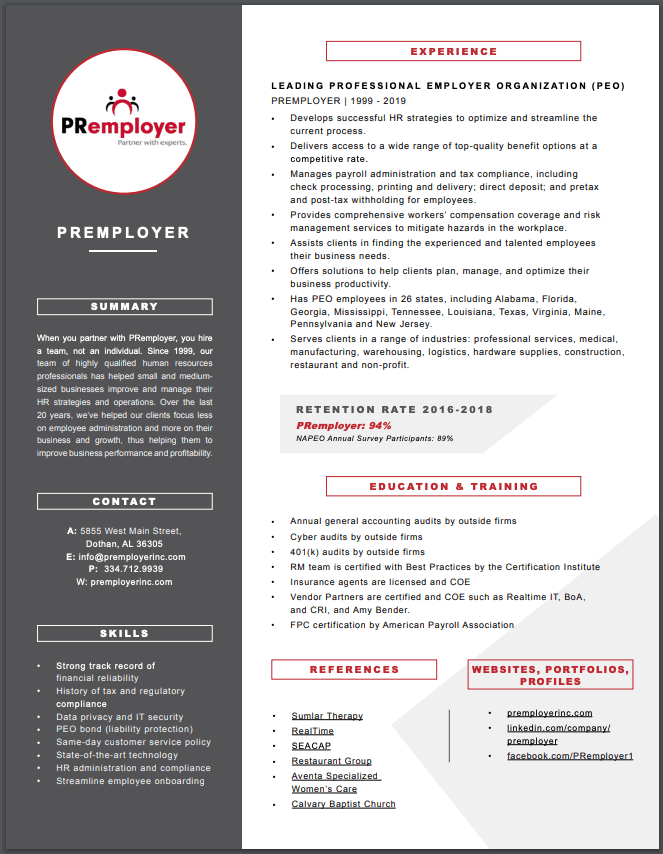 IMAGE PR company resume